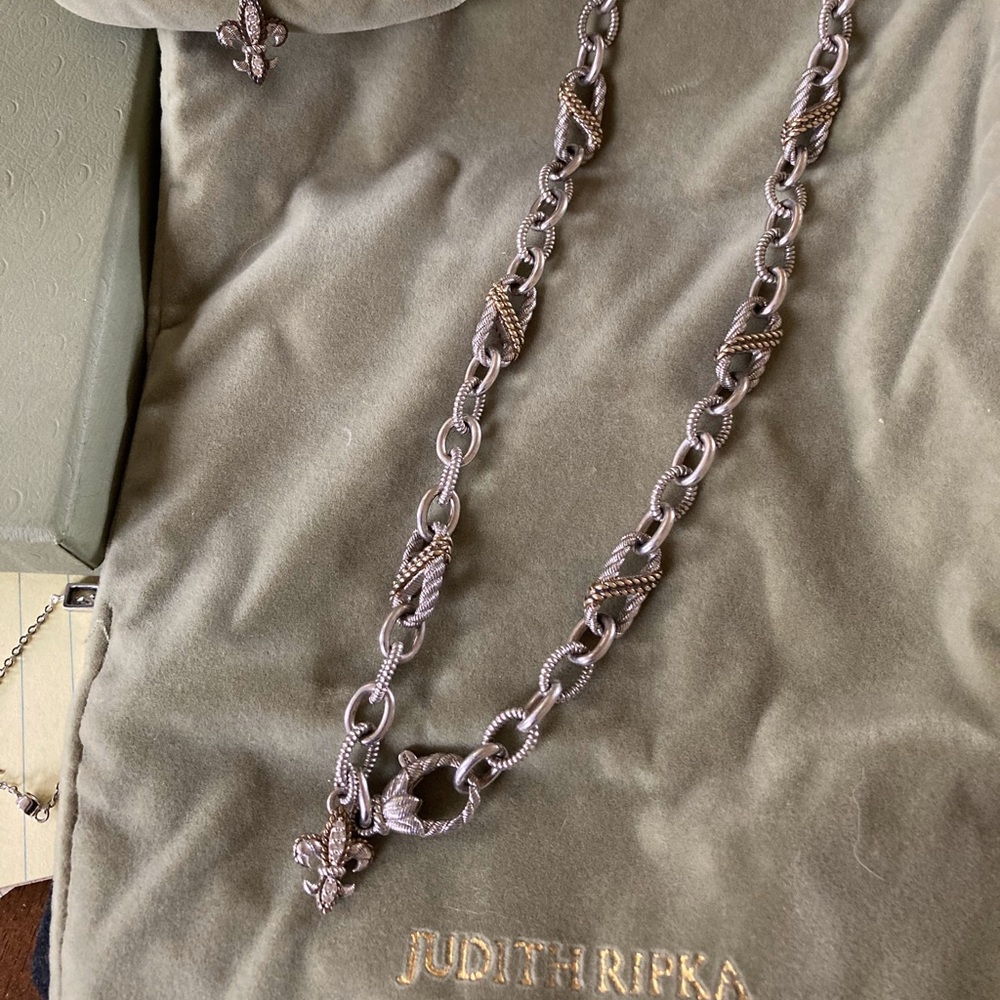 Judith Ripka sterling silver necklace and bracelet